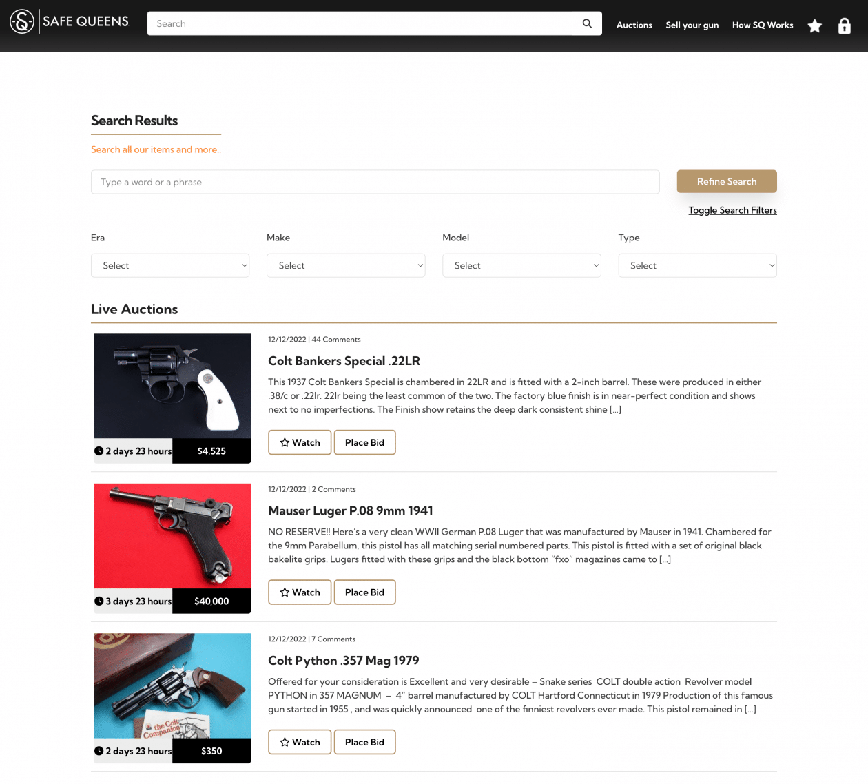 firearms auctions website