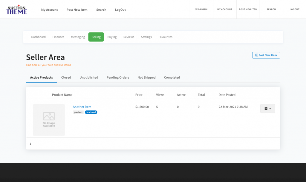 WordPress Auction Theme update v7 launched - SiteMile.com