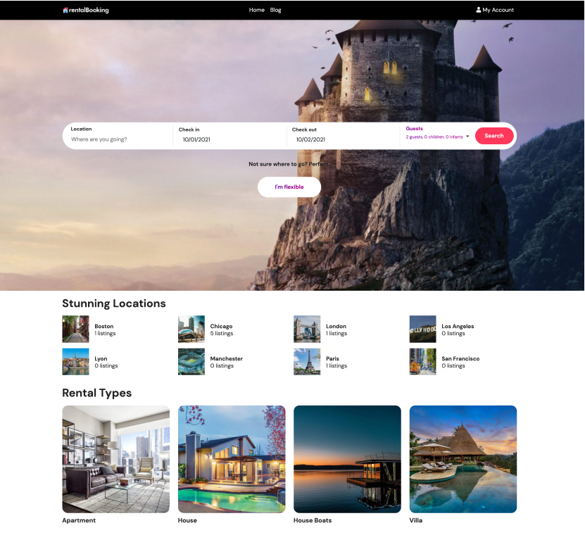 rental booking theme