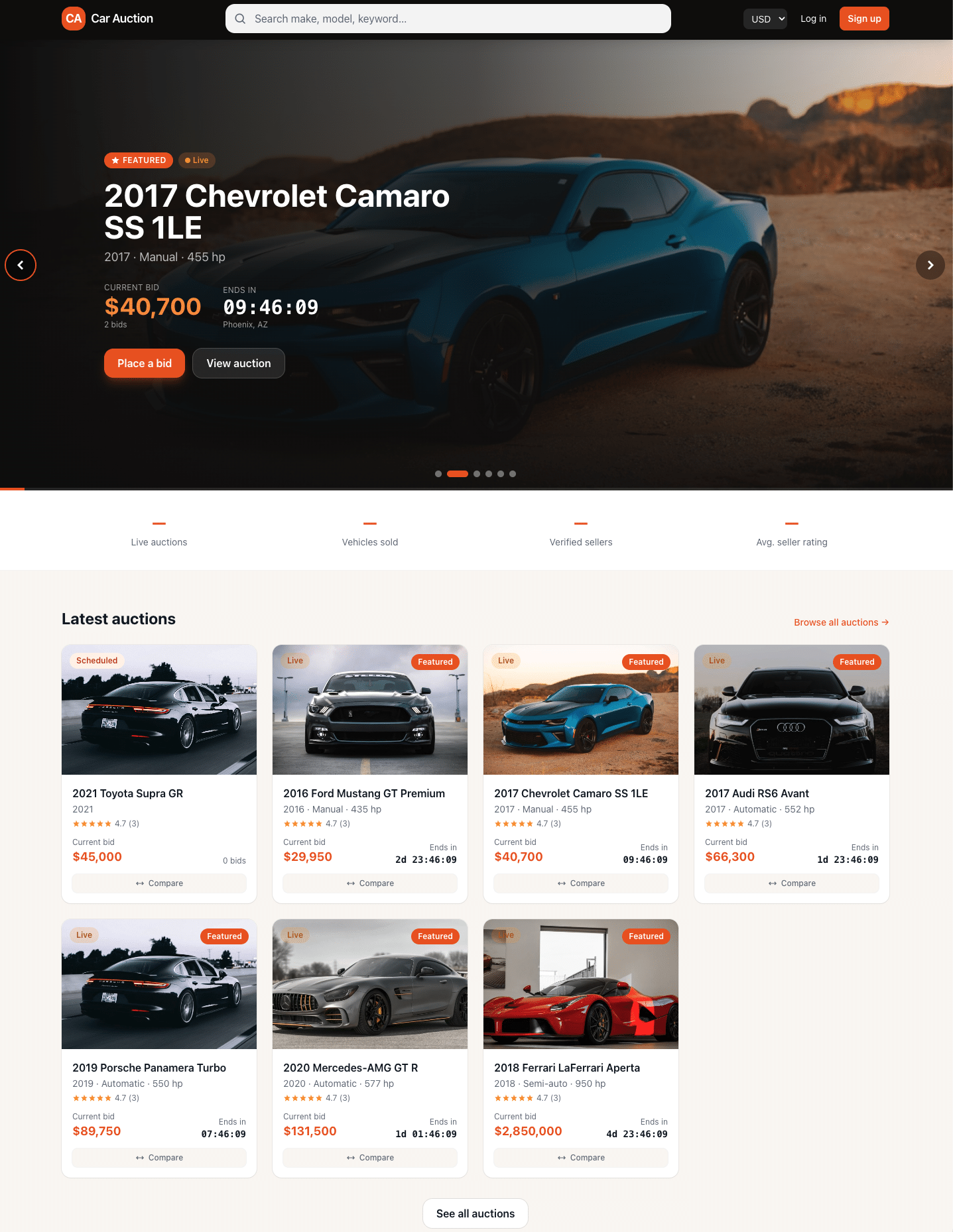 WordPress Car Auction Theme — online vehicle auction marketplace